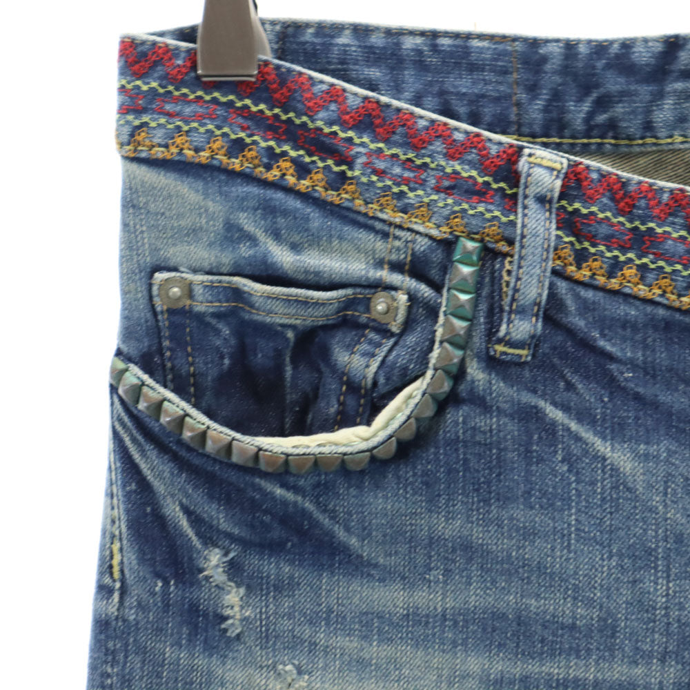 ヒステリックグラマー 日本製 スキニーデニムパンツ XS ブルー HYSTERIC GLAMOUR ジーンズ レディース