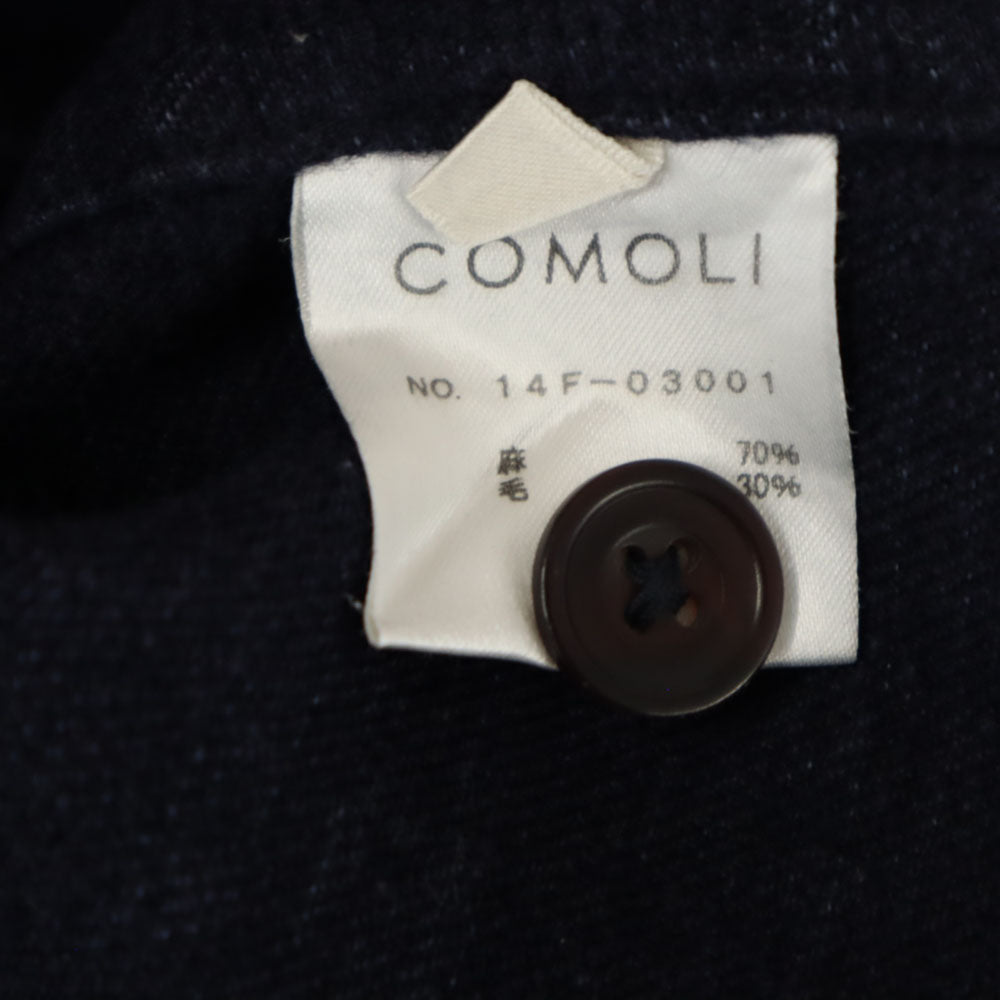 コモリ 日本製 リネンブレンド テーパードパンツ 3 ネイビー系 COMOLI メンズ