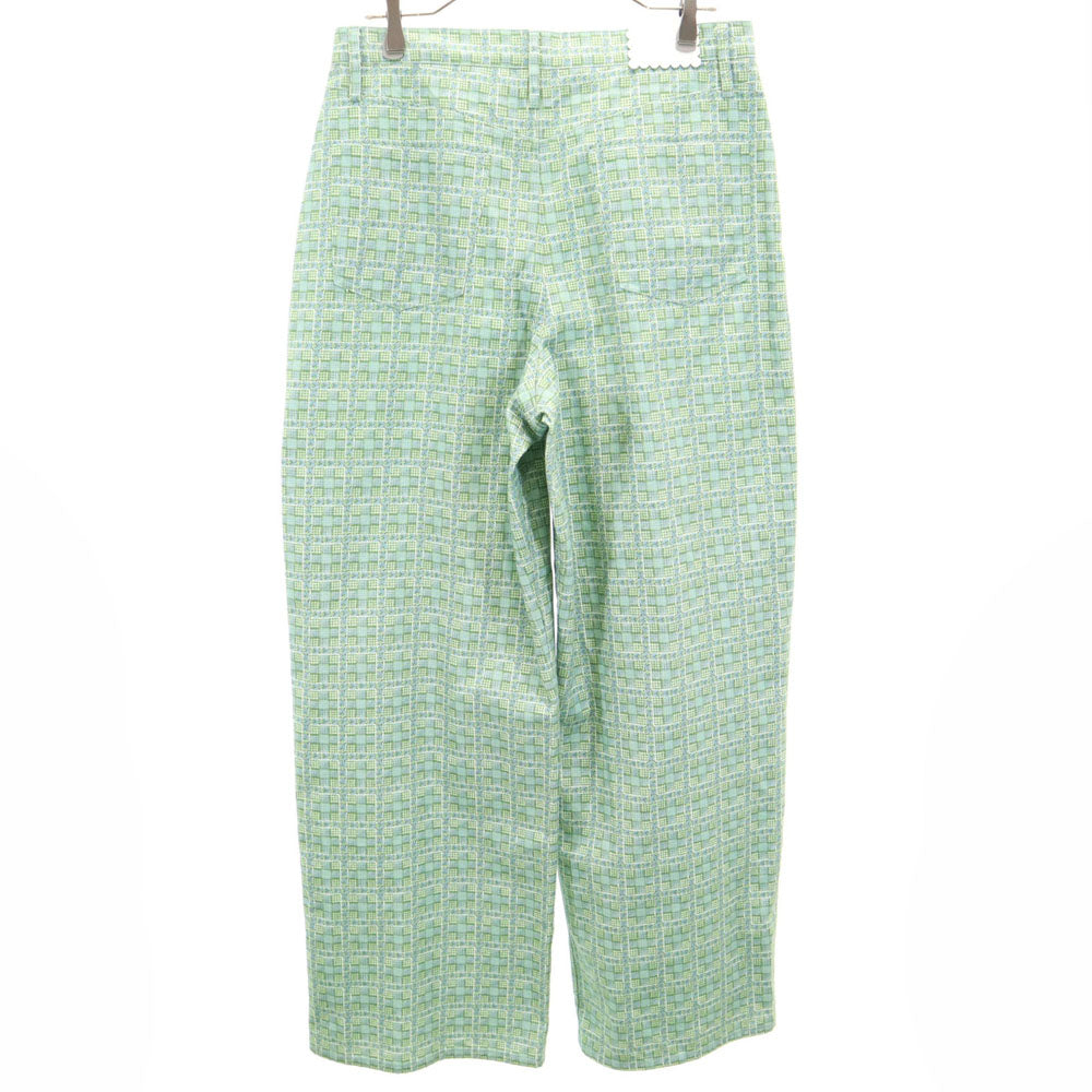 シュリンプス 花柄 チェック ワイドパンツ 12 グリーン SHRIMPS レディース