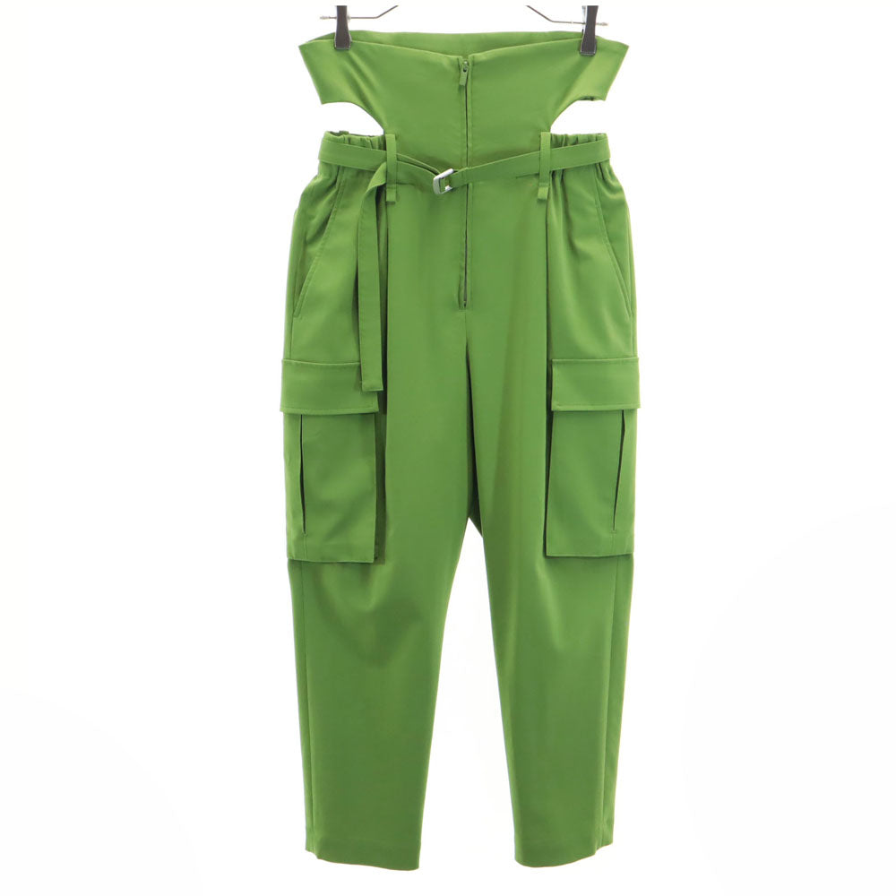 ISSEY MIYAKE イッセイミヤケ 日本製 ハイウエスト パンツ 2 グリーン系 レディース