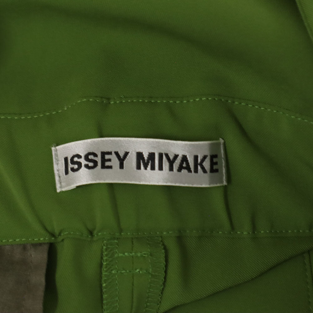 ISSEY MIYAKE イッセイミヤケ 日本製 ハイウエスト パンツ 2 グリーン系 レディース