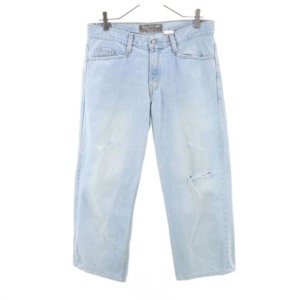 Levi's リーバイス シルバータブ ストレートデニムパンツ 9 アイスブルー ジーンズ SILVER TAB レディース