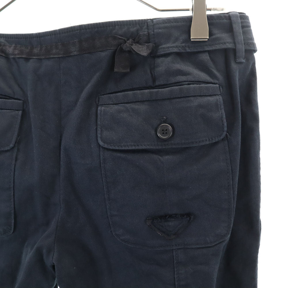 PRADA プラダ イタリア製 クロップドパンツ 40 チャコールブラック アンクル レディース