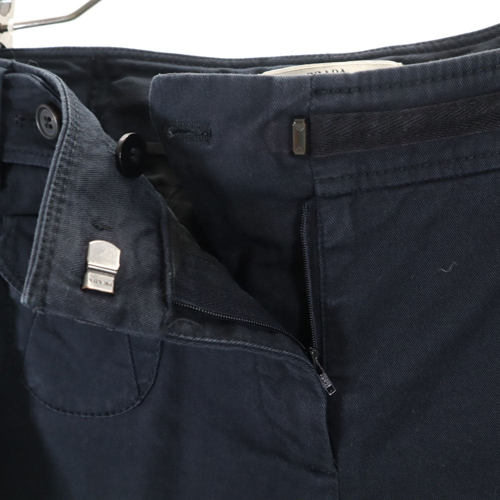 PRADA プラダ イタリア製 クロップドパンツ 40 チャコールブラック アンクル レディース