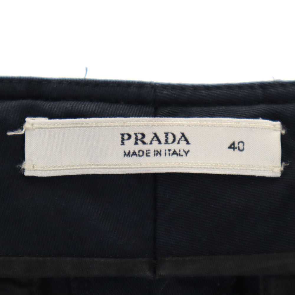 PRADA プラダ イタリア製 クロップドパンツ 40 チャコールブラック アンクル レディース
