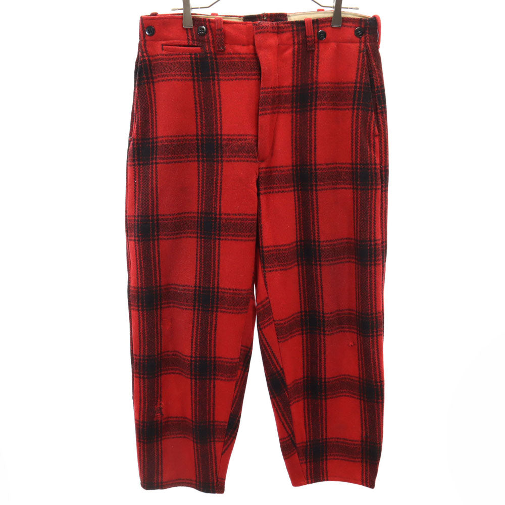 BOAT SAIL DRILL 70s ヴィンテージ チェック柄 ハンティング パンツ レッド メンズ