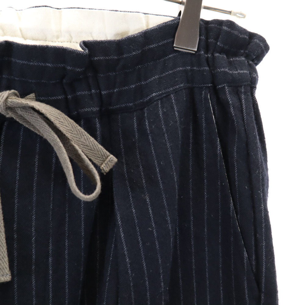 ミディウミ ストライプ柄 イージーパンツ 2 ネイビー サルエル ハイウエスト レディース