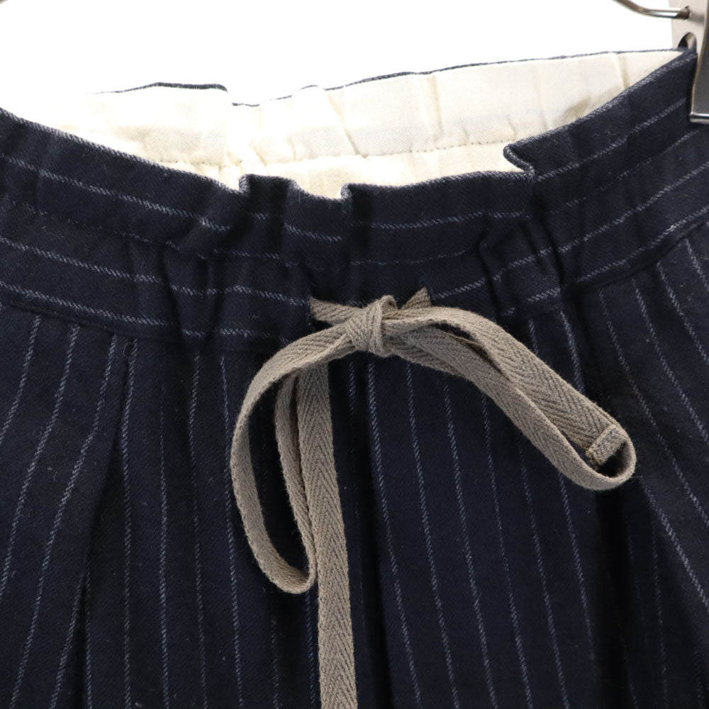 ミディウミ ストライプ柄 イージーパンツ 2 ネイビー サルエル ハイウエスト レディース