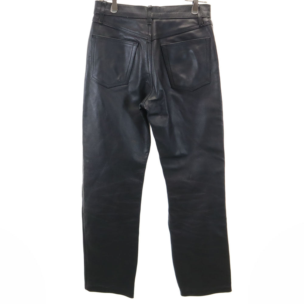 FMC ストレート レザーパンツ W30 ブラック メンズ