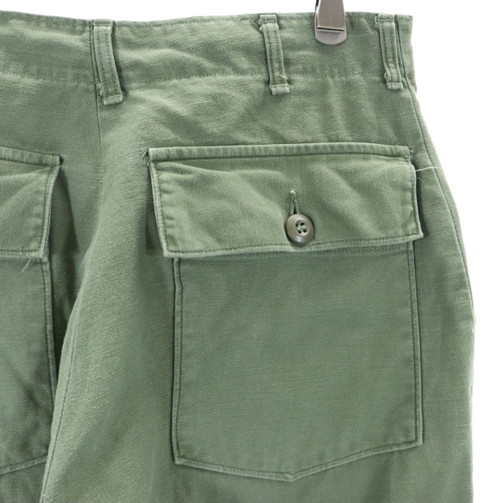 US ARMY アメリカ軍 70s DSA コットンサテン ヴィンテージ ベイカー パンツ W28 カーキ ミリタリー メンズ