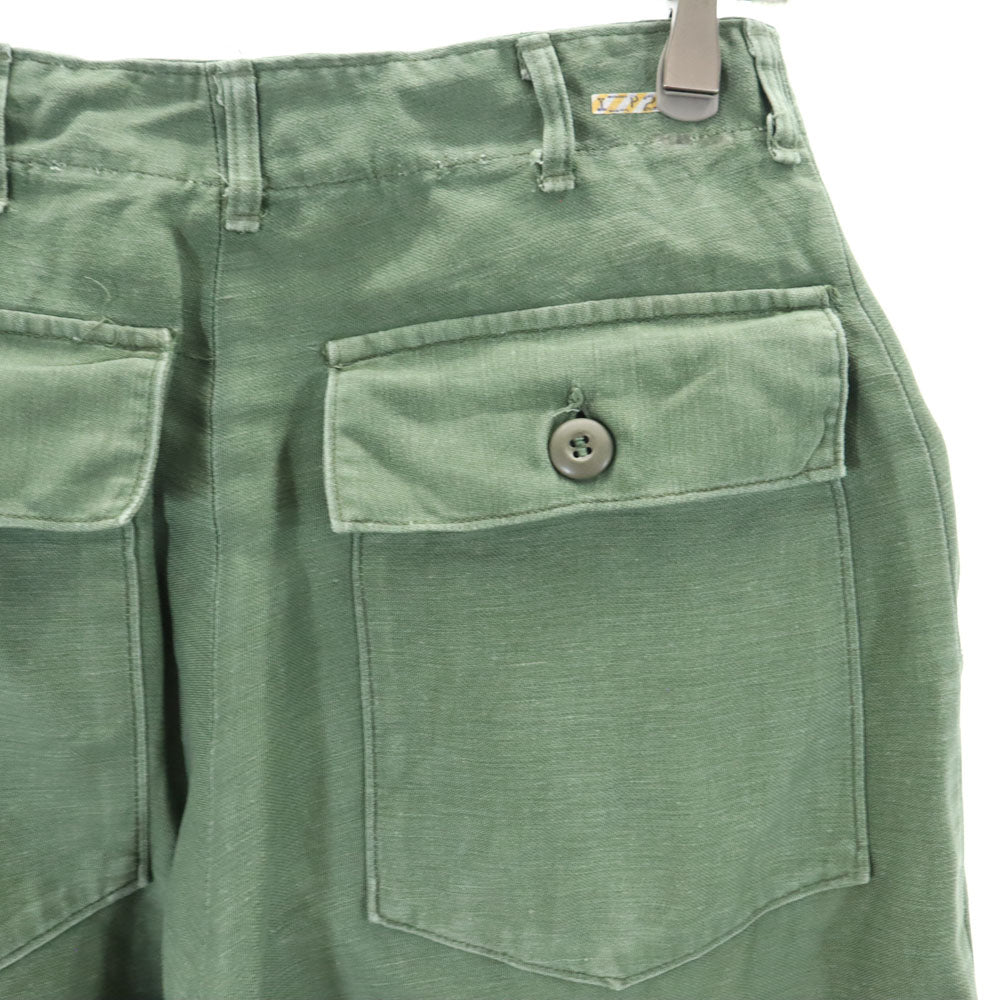 US ARMY アメリカ軍 70s DSA コットンサテン ヴィンテージ ベイカー パンツ W30 カーキ ミリタリー メンズ