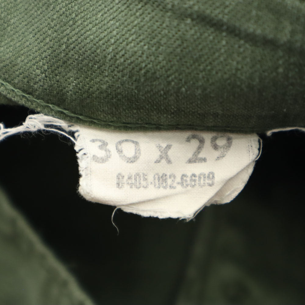 US ARMY アメリカ軍 70s DSA コットンサテン ヴィンテージ ベイカー パンツ W30 カーキ ミリタリー ボタンフライ メンズ