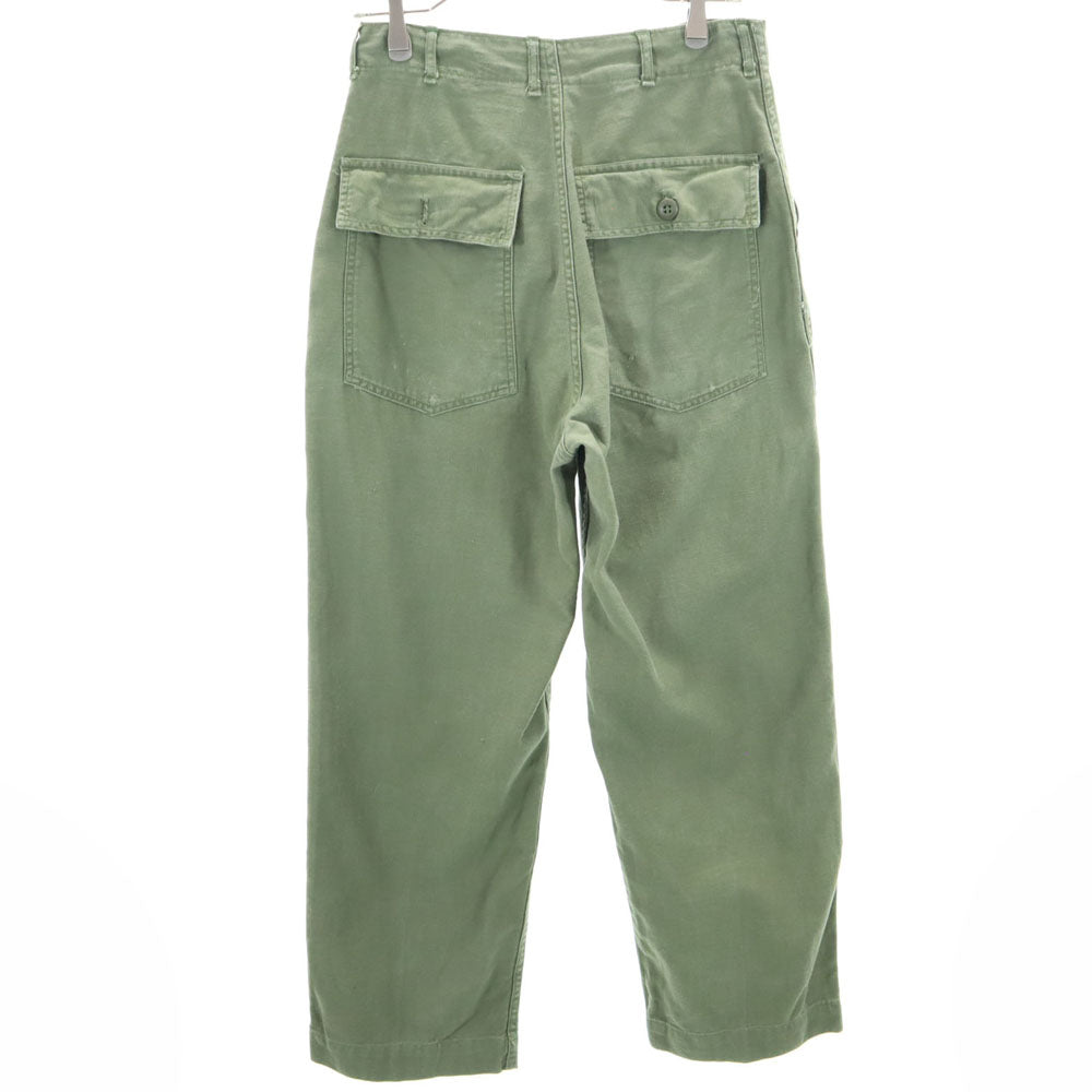 US ARMY アメリカ軍 70s DSA コットンサテン ヴィンテージ ベイカー パンツ W30 カーキ ミリタリー ボタンフライ メンズ