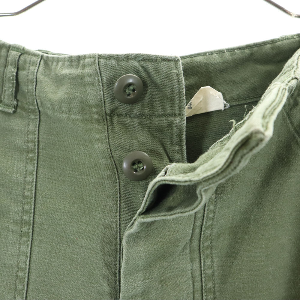 US ARMY アメリカ軍 70s DSA コットンサテン ヴィンテージ ベイカー パンツ W30 カーキ ミリタリー ボタンフライ メンズ
