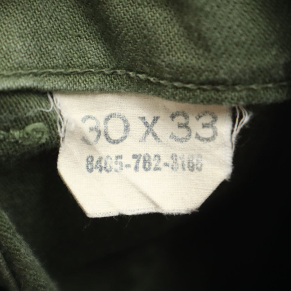 US ARMY アメリカ軍 70s DSA コットンサテン ヴィンテージ ベイカー パンツ W30 カーキ ミリタリー ボタンフライ メンズ