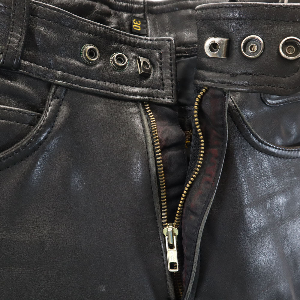 HARLEY DAVIDSON ハーレーダビッドソン 90s オールド レザーパンツ W30 ブラック バイクウェア メンズ