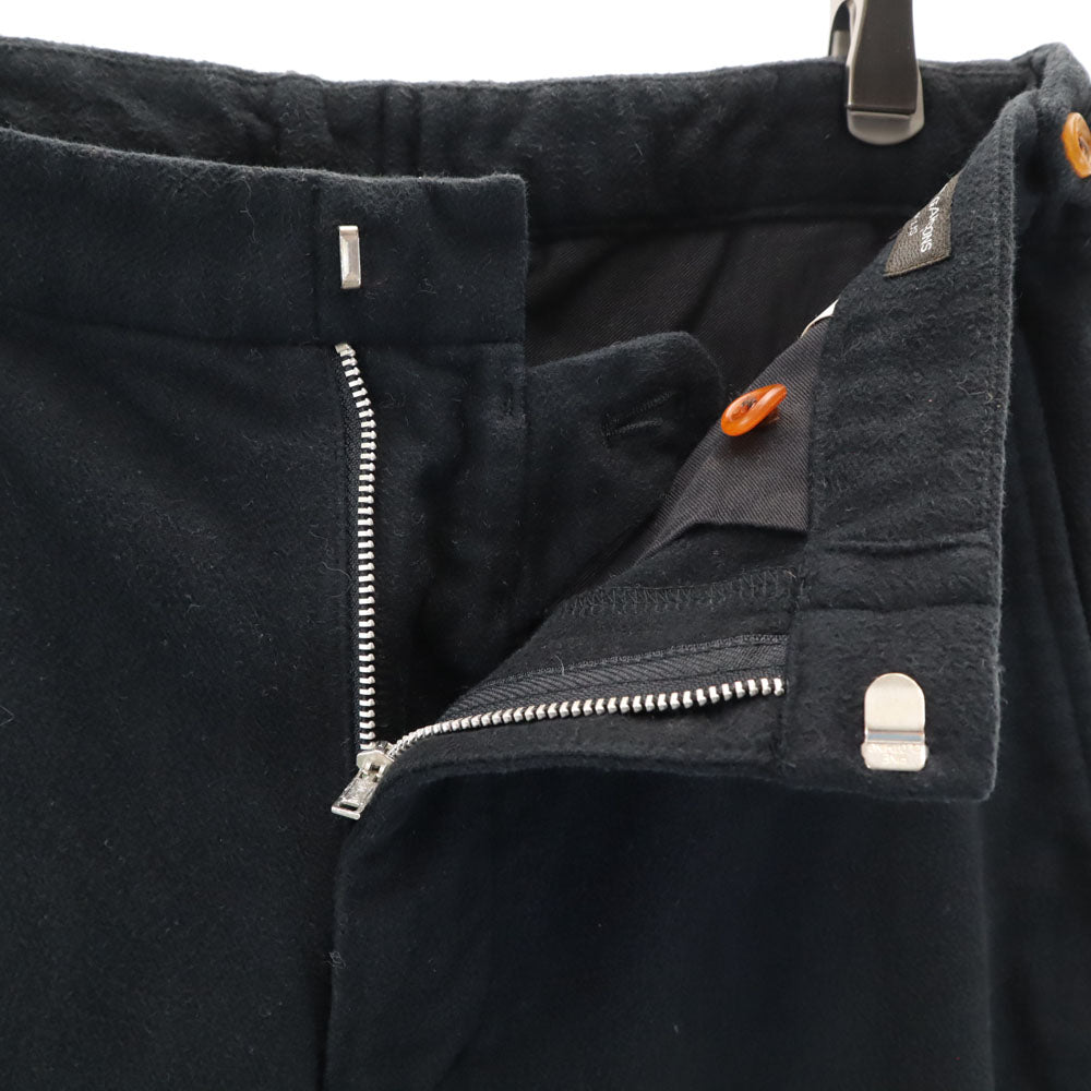 COMME des GARCONS HOMME PLUS コムデギャルソンオムプリュス 2002年 00s 日本製 コットンネル ロングパンツ S ブラック メンズ
