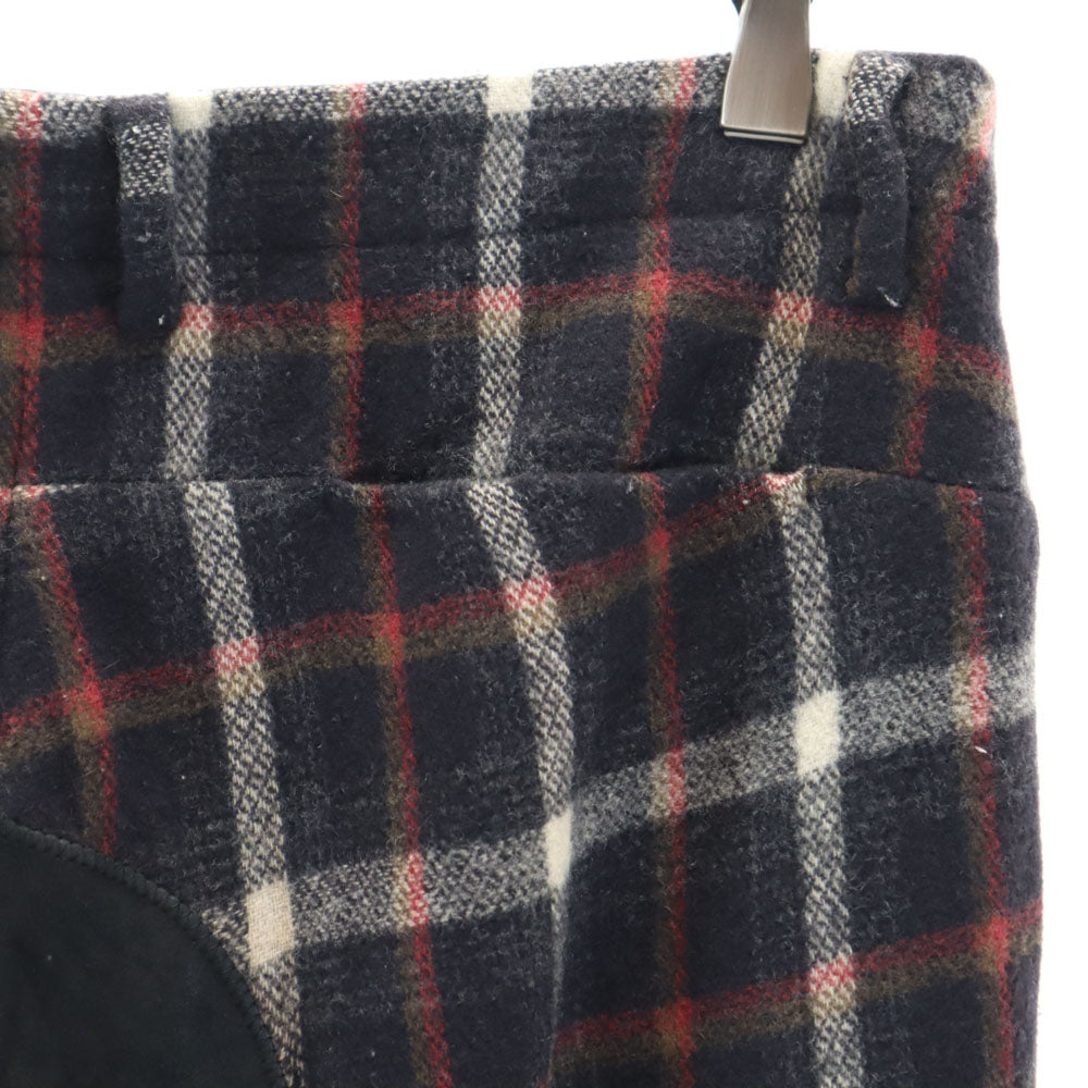 SUNSEA サンシー 日本製 ウールブレンド チェック ロングパンツ 1 ブラック系 メンズ