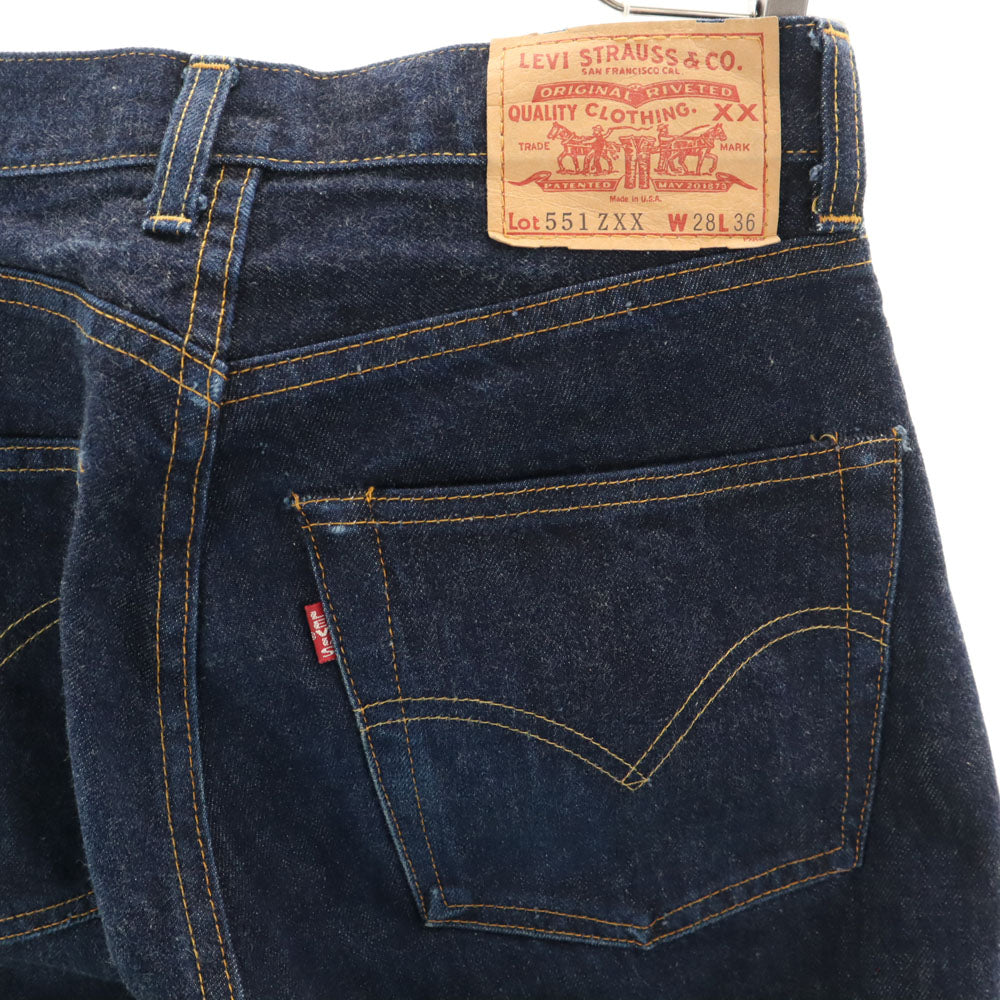 Levi's リーバイス 90s 米国製 裏リベット ビックE 赤耳 551ZXX バレンシア ストレートデニムパンツ w28 ネイビー ジーンズ メンズ