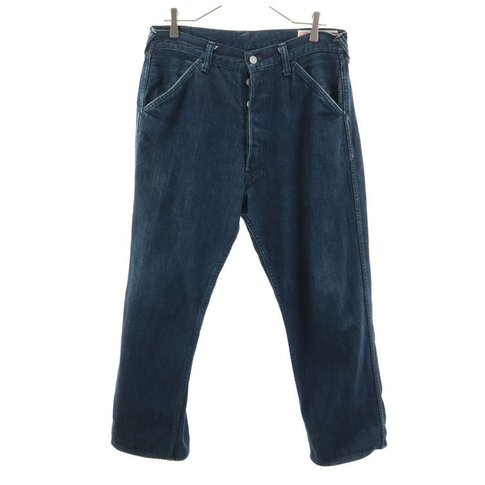 EVISUGENES エヴィスジーンズ ヤマネ ストレートデニムパンツ w34 ネイビー ジーンズ ボタンフライ ビッグサイズ メンズ