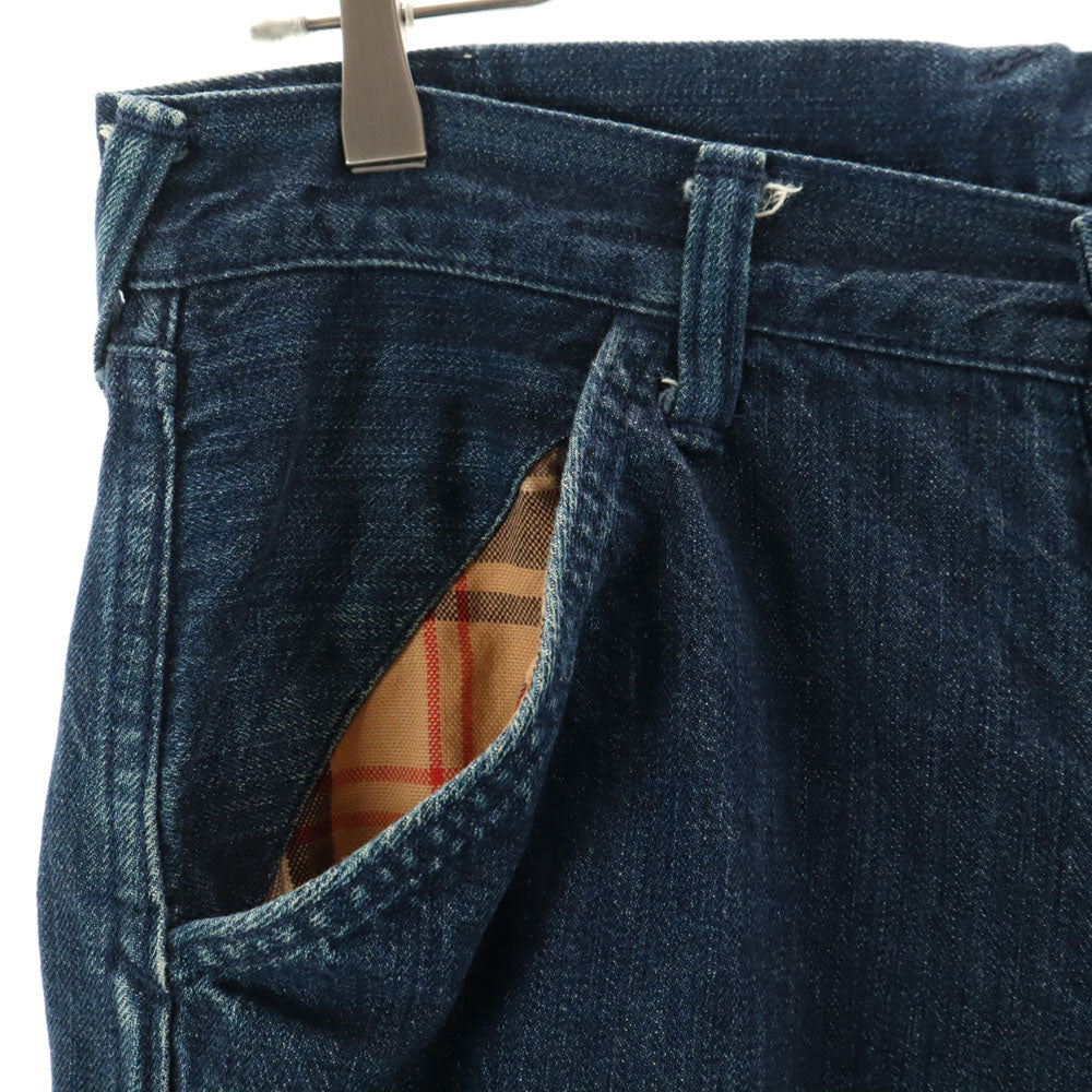 EVISUGENES エヴィスジーンズ ヤマネ ストレートデニムパンツ w34 ネイビー ジーンズ ボタンフライ ビッグサイズ メンズ