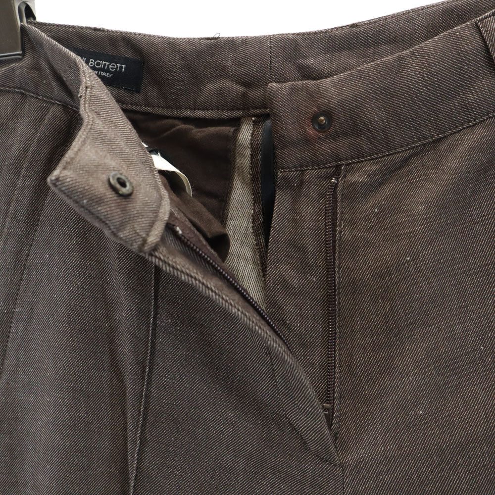 NEIL BARRETT ニールバレット イタリア製 リネンブレンド センタープレス スラックスパンツ 40 ブラウン レディース