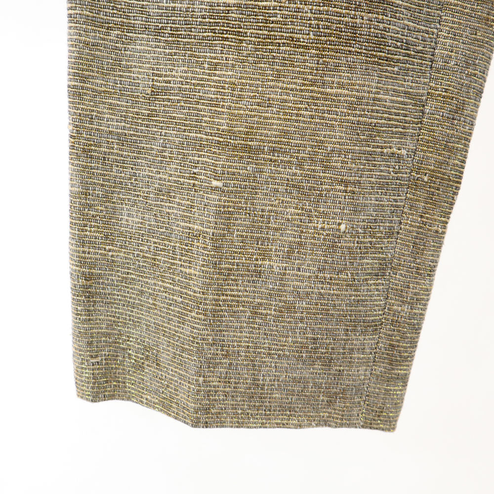 Salvatore Ferragamo サルヴァトーレフェラガモ 90s イタリア製 オールド スリムパンツ 6 ゴールド ラメ入り レディース