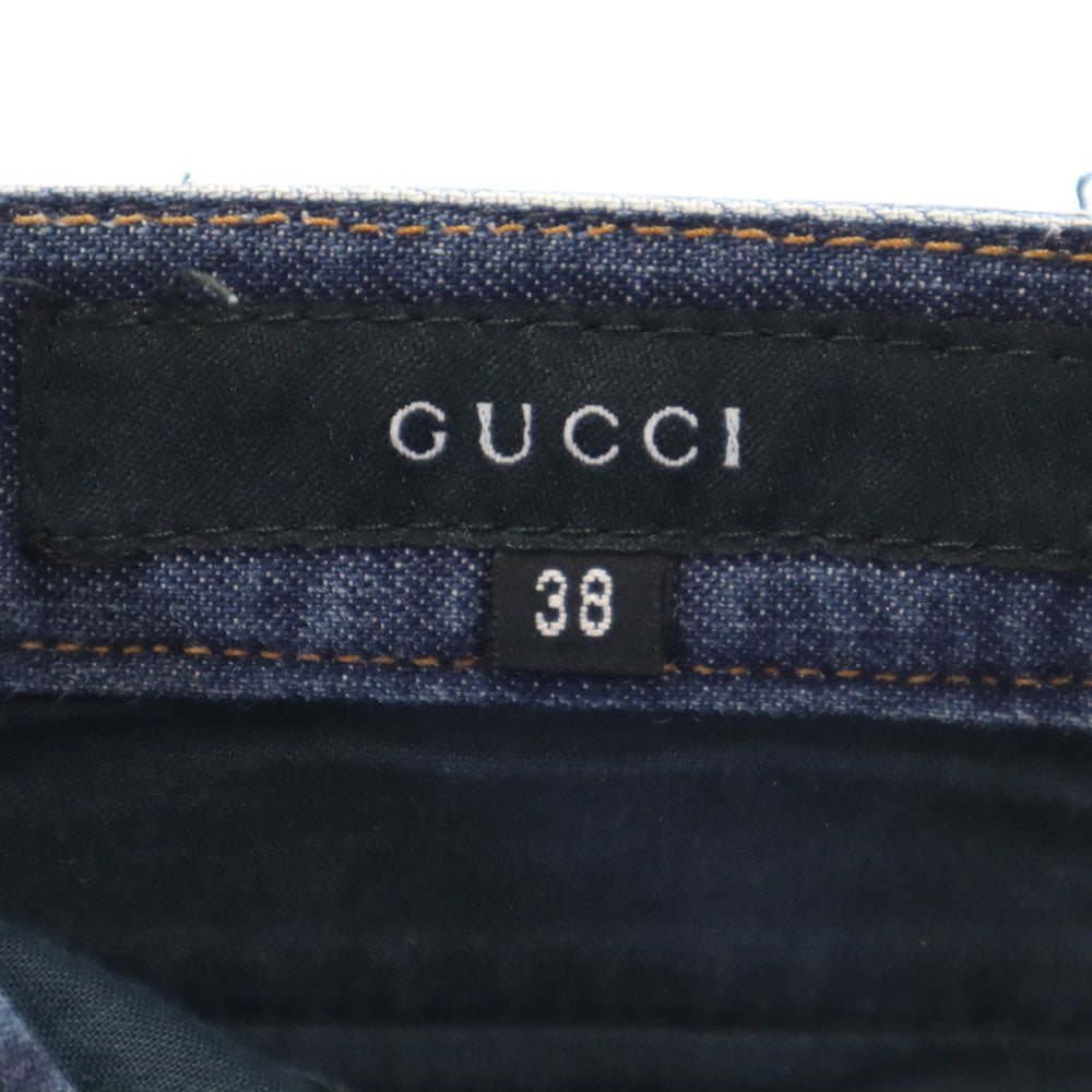 GUCCI グッチ イタリア製 シャンブレー クロップドパンツ 38 レディース