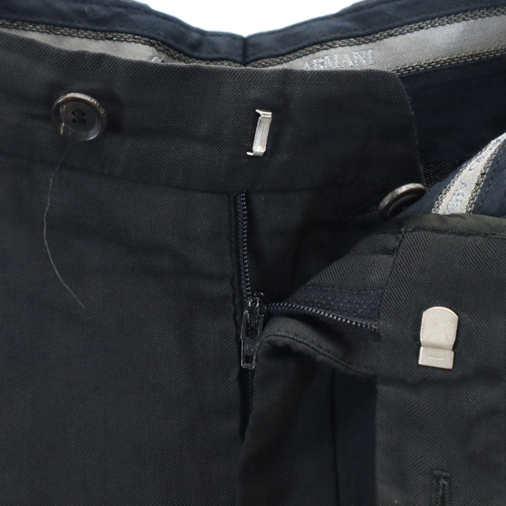 ジョルジオアルマーニ 2009年製 イタリア製 スラックスパンツ L ブラック GIORGIO ARMANI ストライプ メンズ