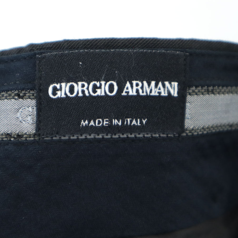 ジョルジオアルマーニ 2009年製 イタリア製 スラックスパンツ L ブラック GIORGIO ARMANI ストライプ メンズ