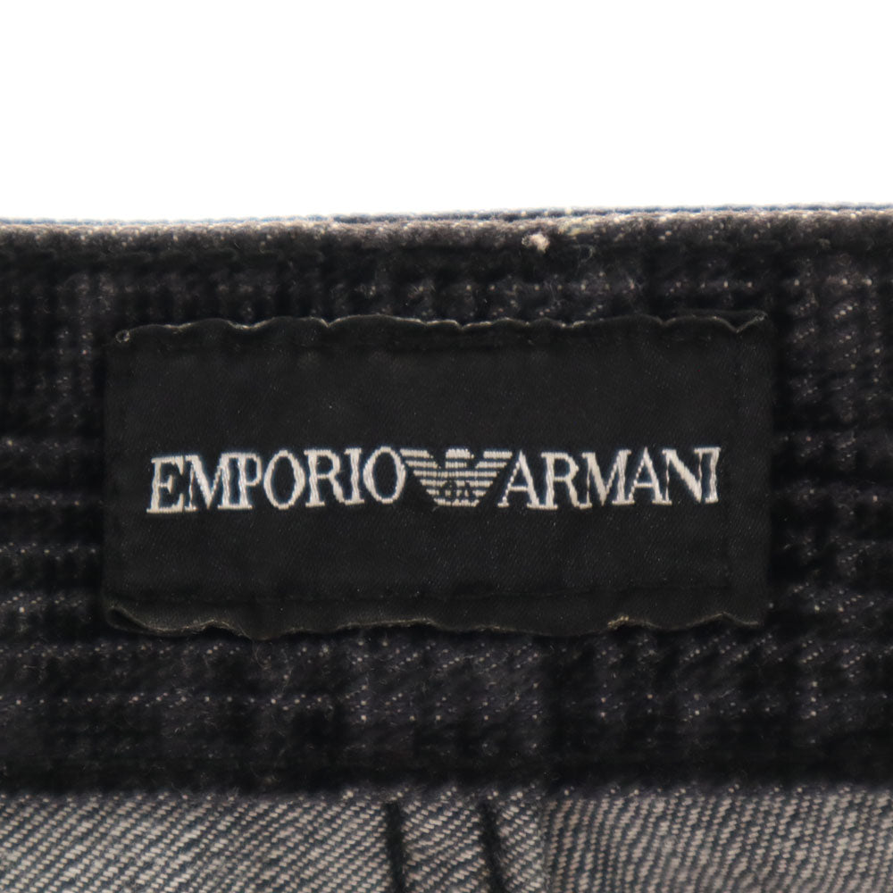 エンポリオアルマーニ チェック柄 ロングパンツ w38 ブラック系 Emporio Armani ビッグサイズ メンズ