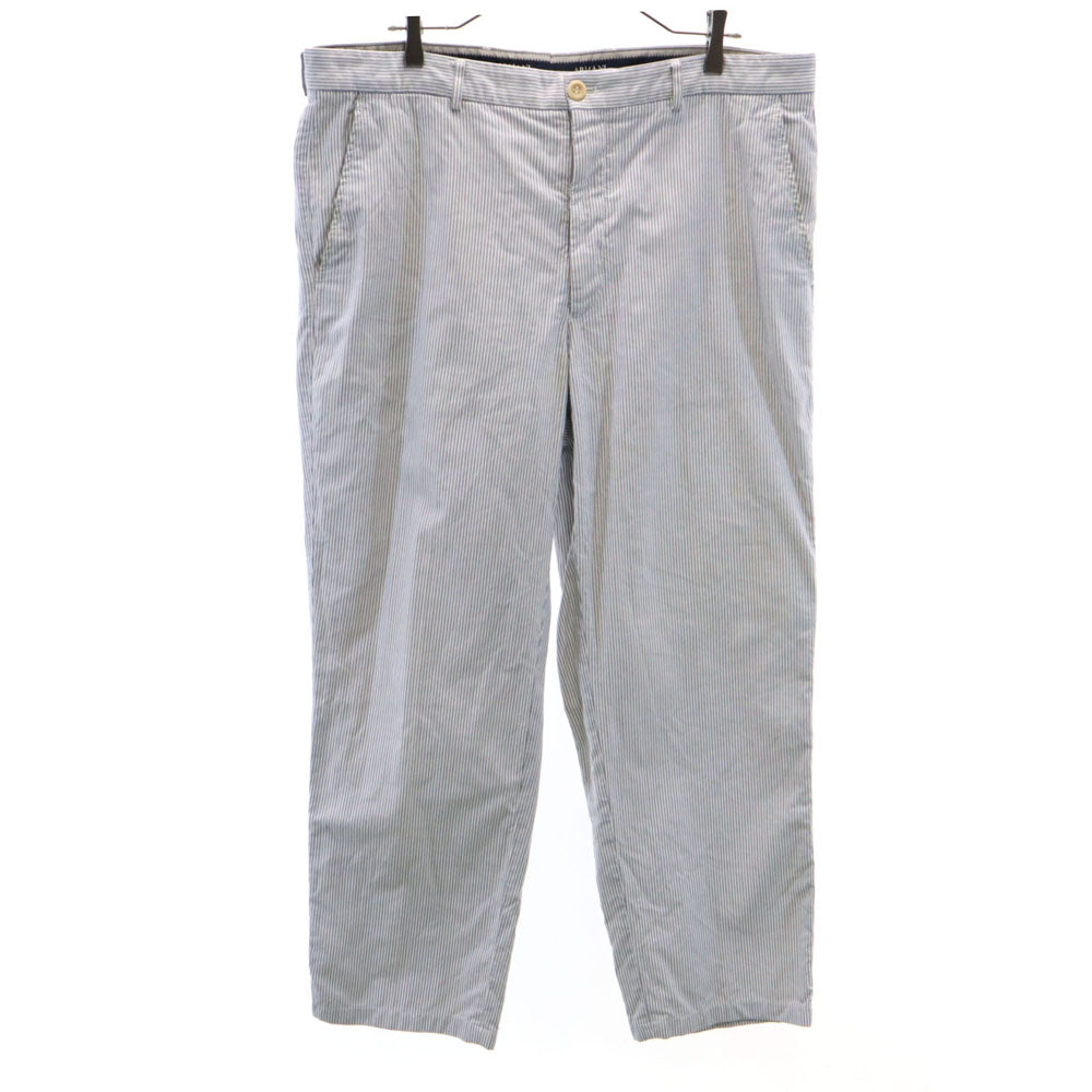 ARMANI COLLEZIONI アルマーニコレッツォーニ ストライプ ロングパンツ w39 ブルー系 ビッグサイズ メンズ