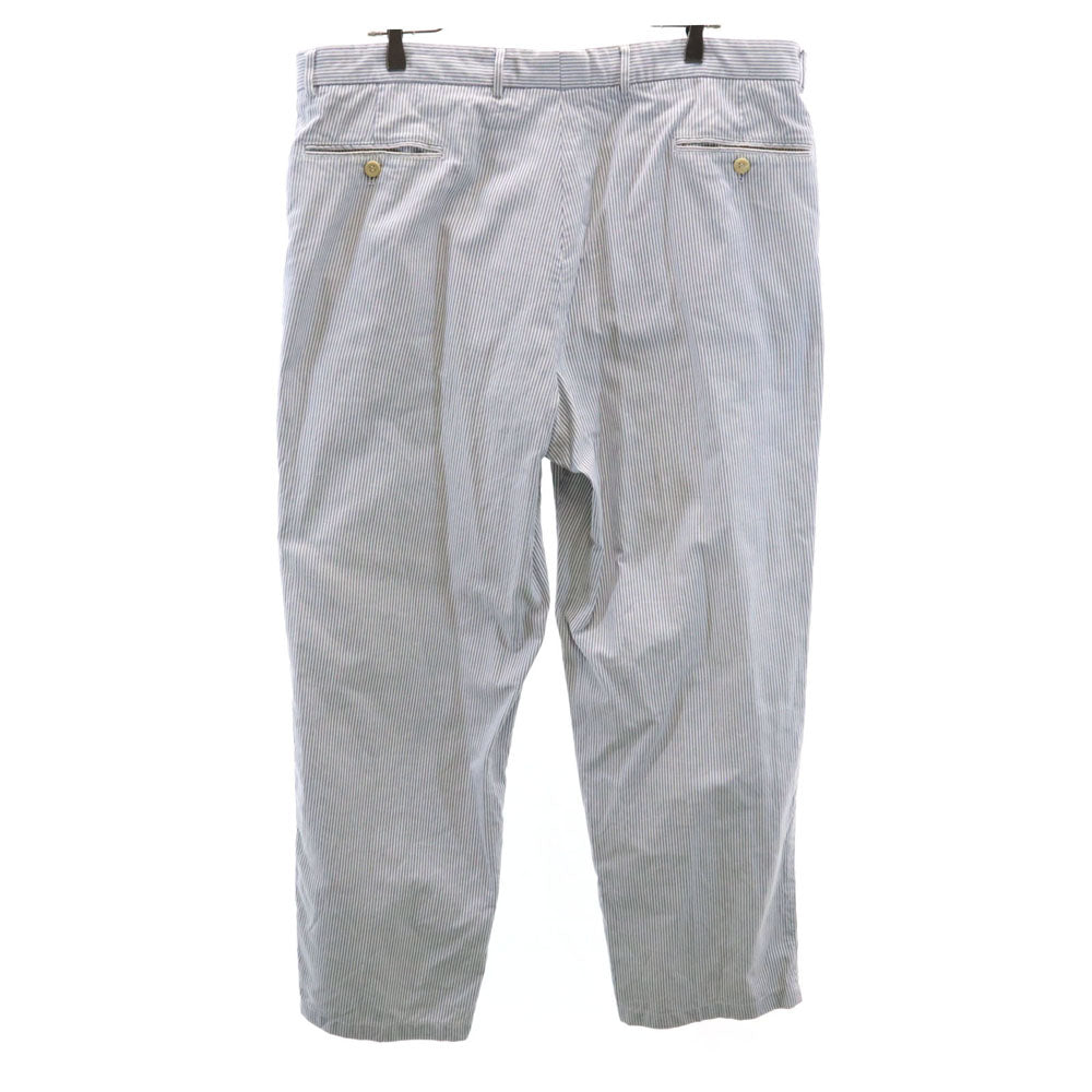 ARMANI COLLEZIONI アルマーニコレッツォーニ ストライプ ロングパンツ w39 ブルー系 ビッグサイズ メンズ