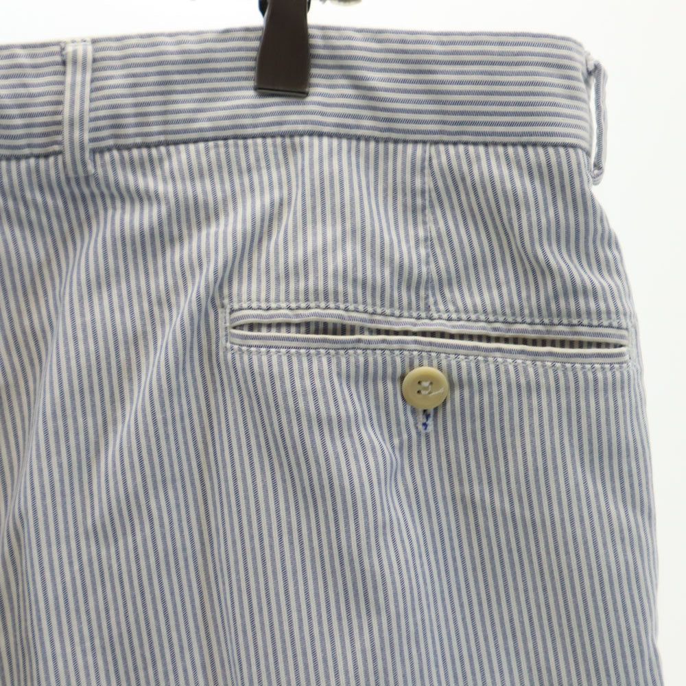 ARMANI COLLEZIONI アルマーニコレッツォーニ ストライプ ロングパンツ w39 ブルー系 ビッグサイズ メンズ