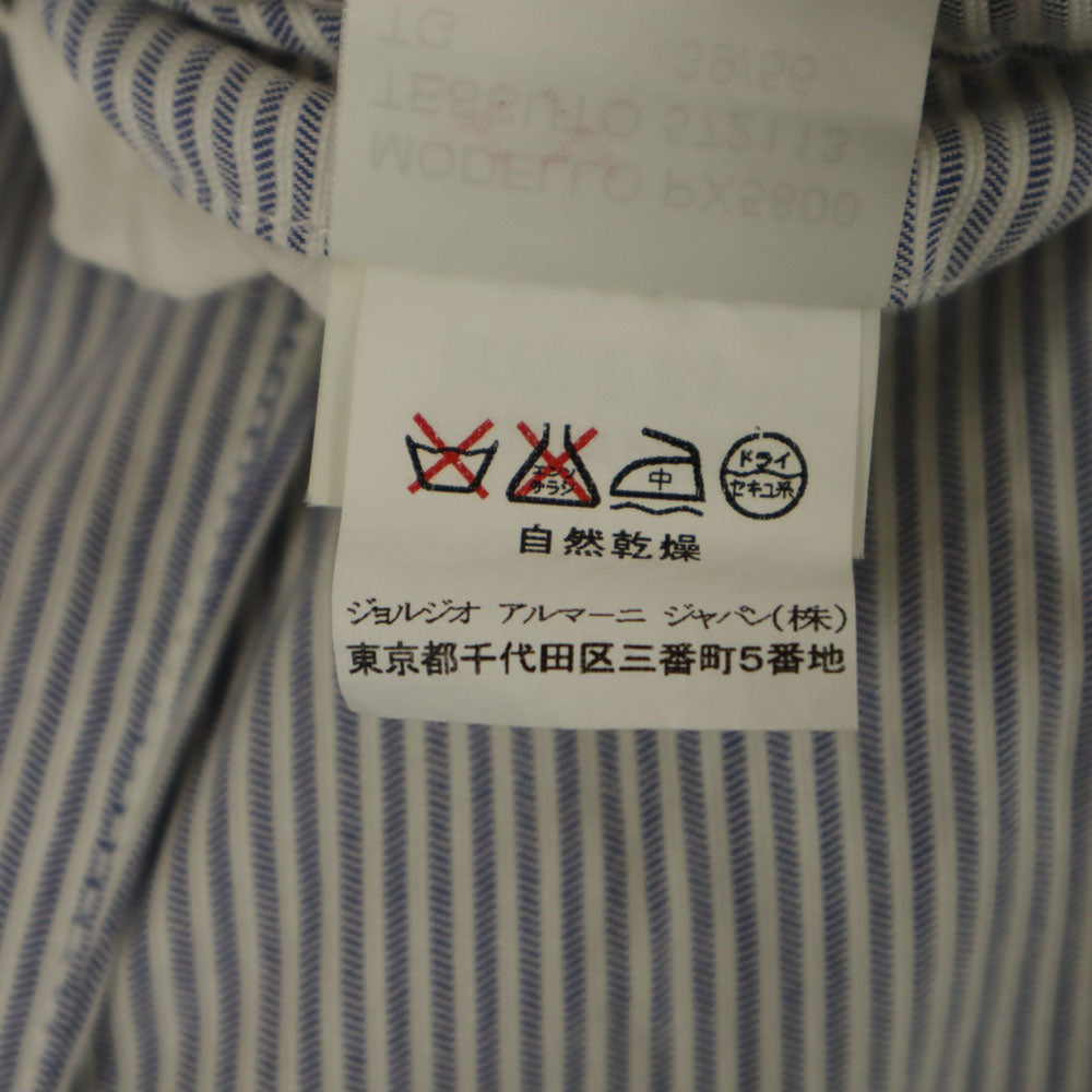 ARMANI COLLEZIONI アルマーニコレッツォーニ ストライプ ロングパンツ w39 ブルー系 ビッグサイズ メンズ