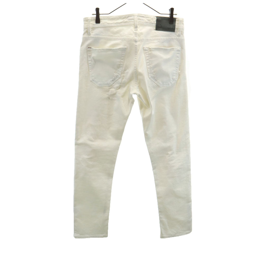 SIVIGLIA シヴィリア イタリア製 クラッシュ加工 スキニーパンツ W31 ホワイト ボタンフライ メンズ