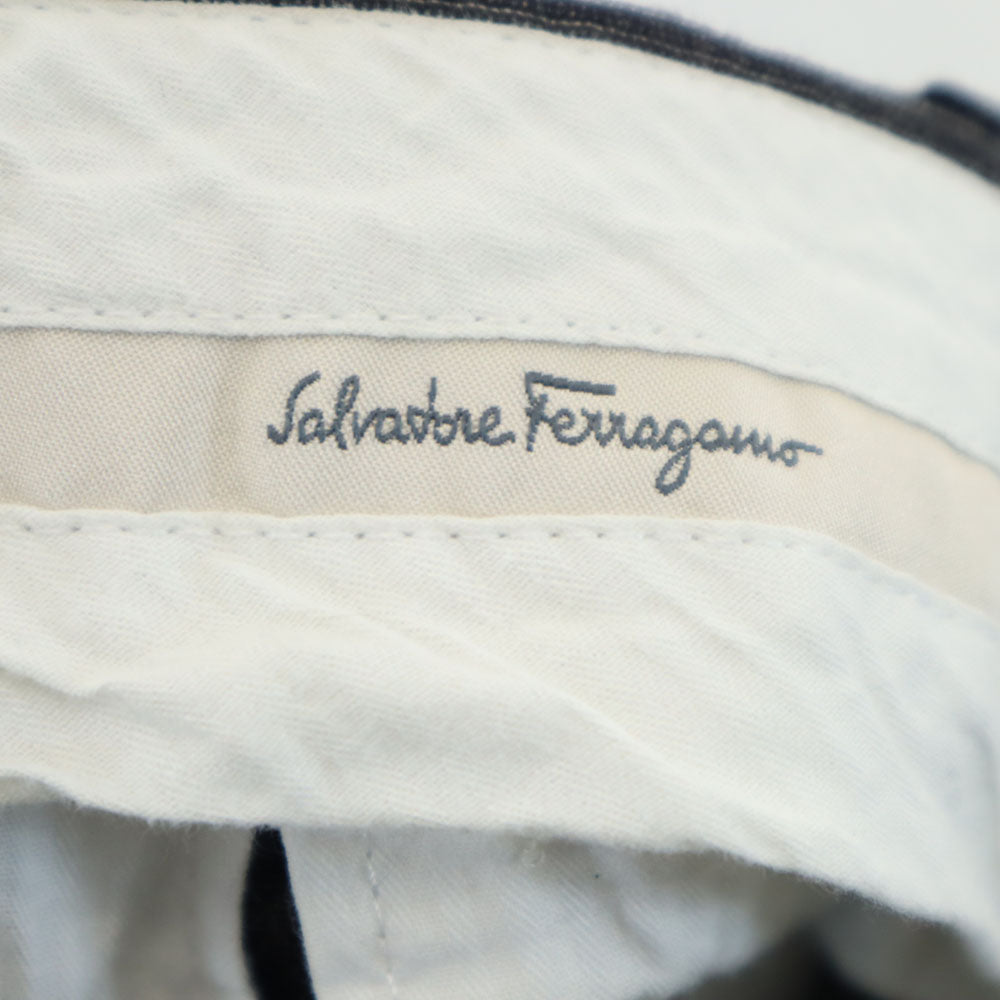 Salvatore Ferragamo サルヴァトーレフェラガモ イタリア製 ストライプ柄 スラックスパンツ 46 チャコールグレー メンズ