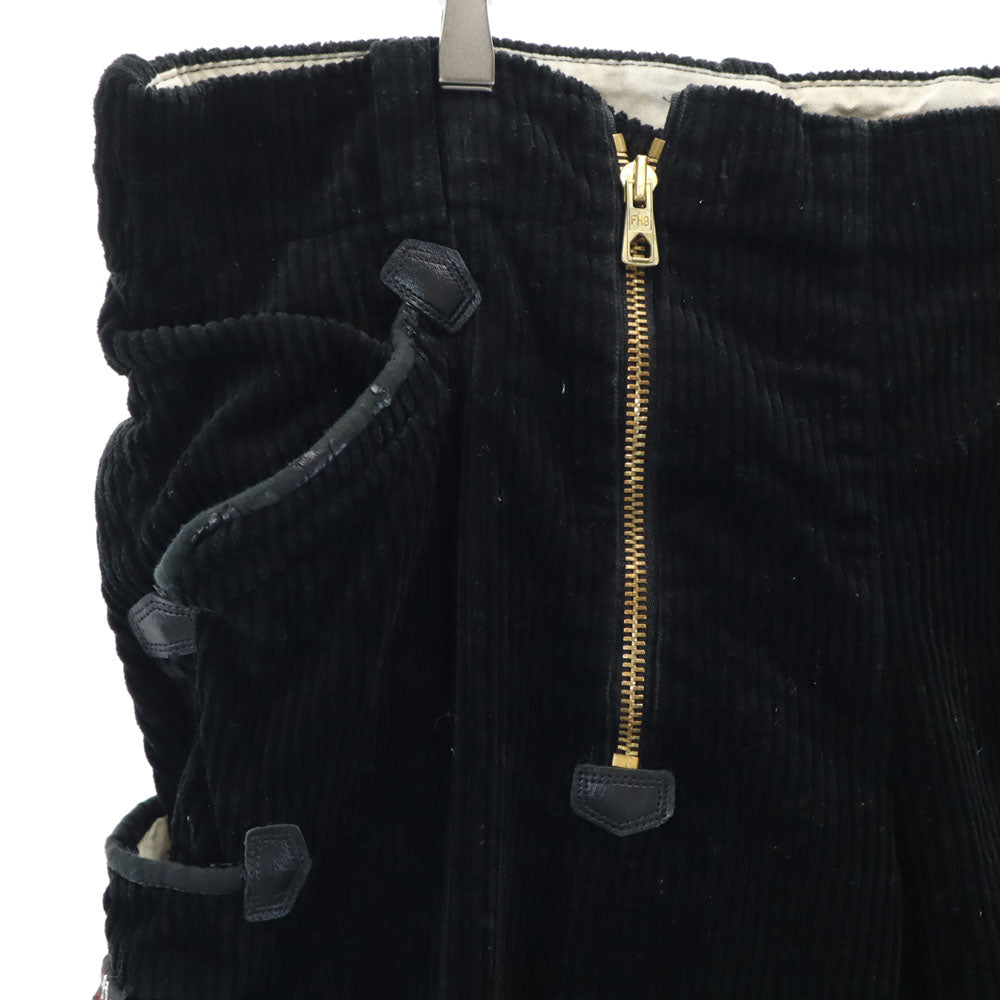 エフエイチビー 80s ヴィンテージ ユーロワーク 木こり ブラックコーズ コーデュロイパンツ 58 ブラック ロガーパンツ メンズ