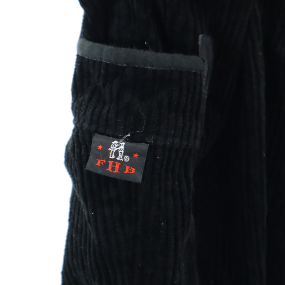 エフエイチビー 80s ヴィンテージ ユーロワーク 木こり ブラックコーズ コーデュロイパンツ 58 ブラック ロガーパンツ メンズ