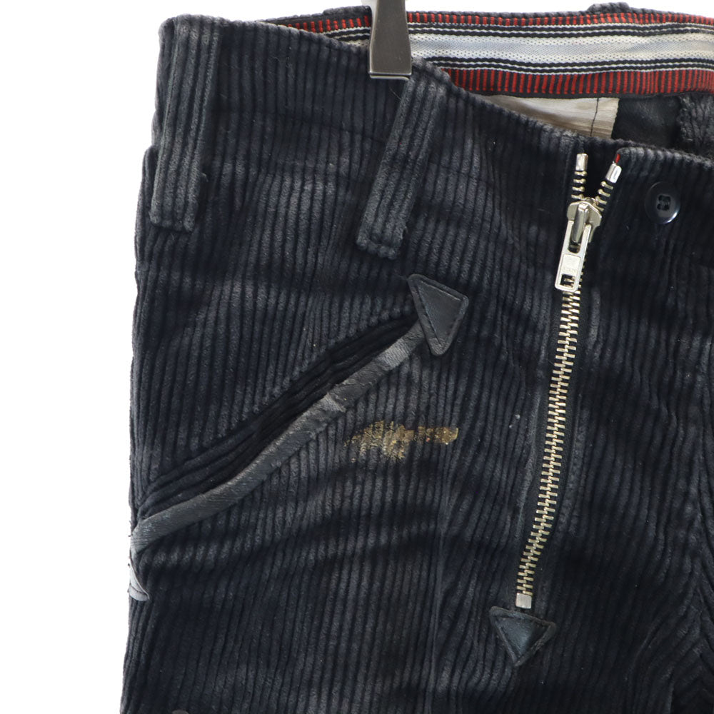 OVERHUES 80s ヴィンテージ ユーロワーク 木こり ブラックコーズ コーデュロイパンツ 27 ブラック ロガーパンツ メンズ