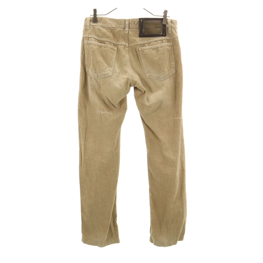 DOLCE&GABBANA ドルチェアンドガッバーナ イタリア製 ストレート コーデュロイパンツ 46 ベージュ レディース