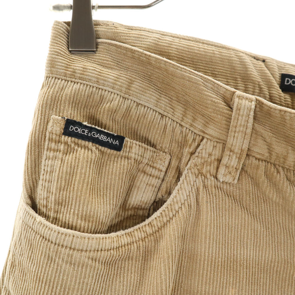 DOLCE&GABBANA ドルチェアンドガッバーナ イタリア製 ストレート コーデュロイパンツ 46 ベージュ レディース