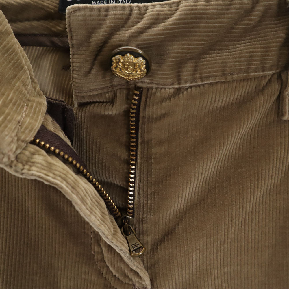 DOLCE&GABBANA ドルチェアンドガッバーナ イタリア製 ストレート コーデュロイパンツ 42 ブラウン レディース