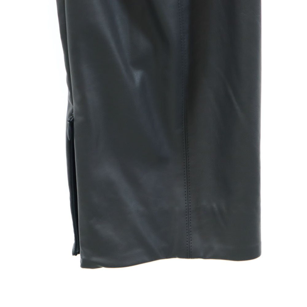 未使用 ESTNATION エストネーション 日本製 フェイク レザーパンツ 38 チャコールグレー レディース