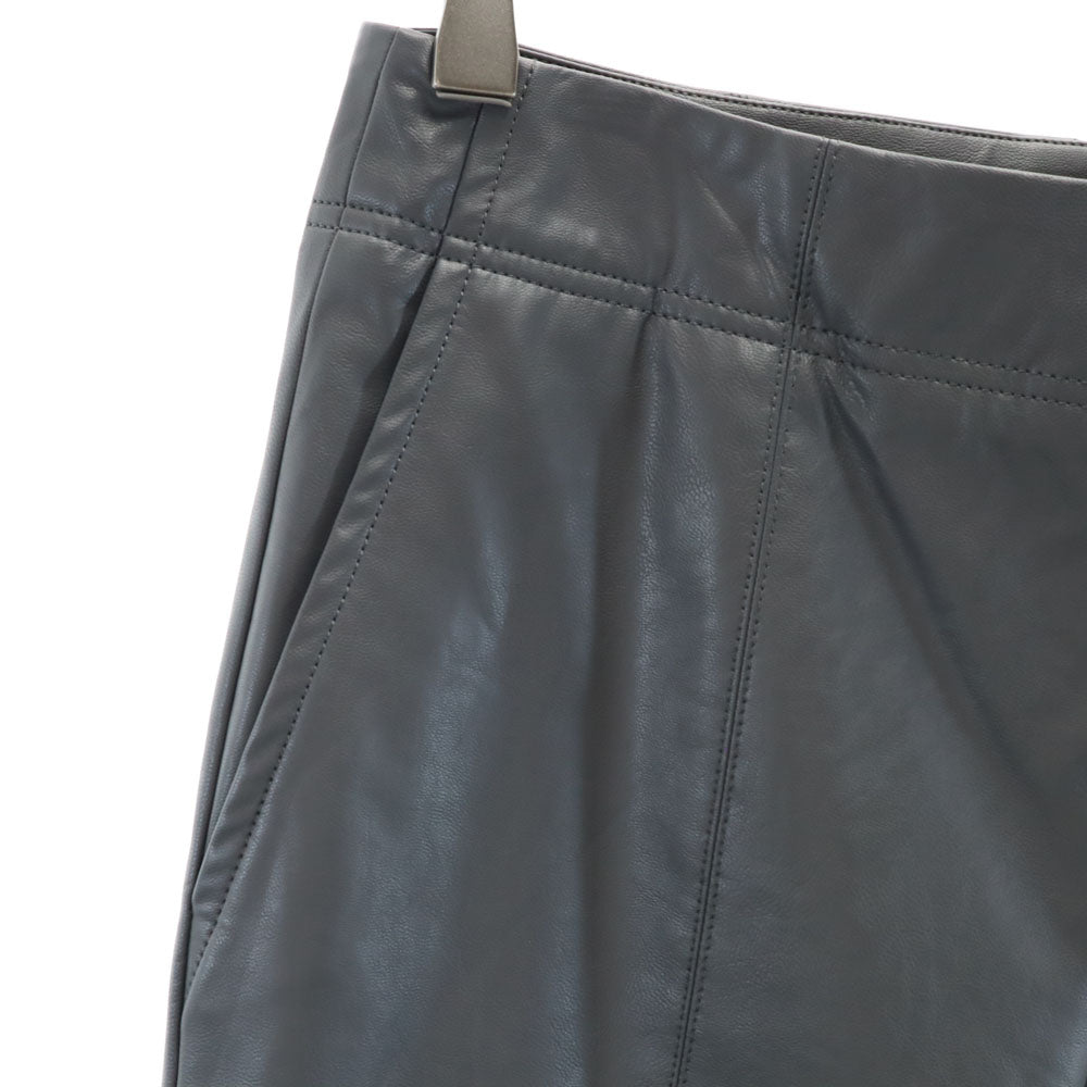 未使用 ESTNATION エストネーション 日本製 フェイク レザーパンツ 38 チャコールグレー レディース