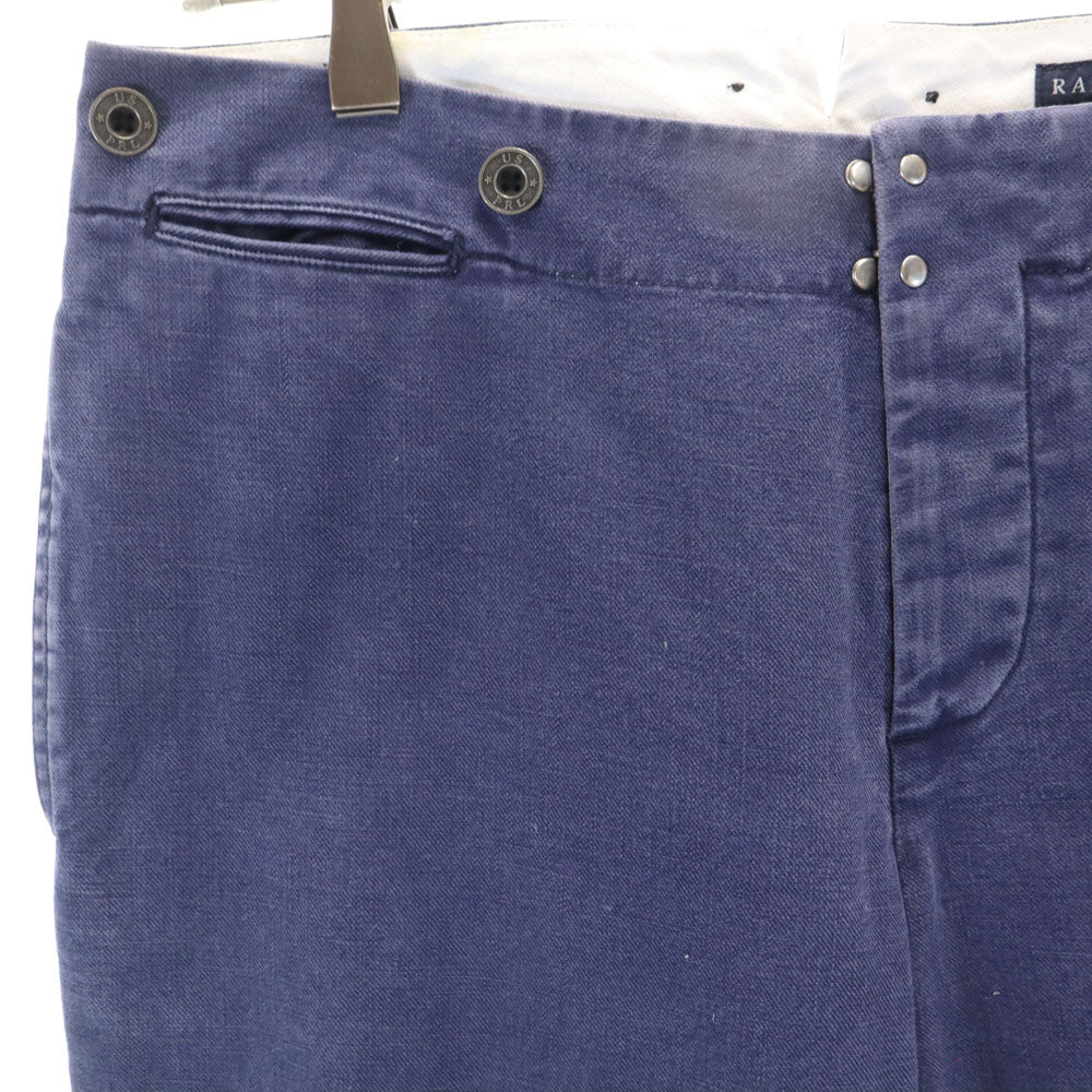 RALPH LAUREN ラルフローレン 日本製 ボタンフライ ワイドパンツ 11 ネイビー系 レディース