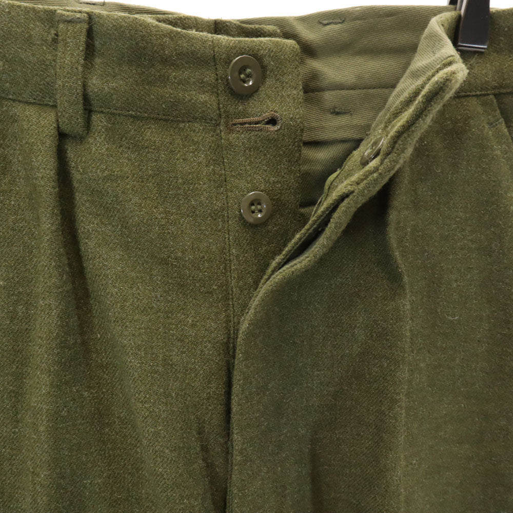 ノルウェー軍 60s ヴィンテージ ウールブレンド トラウザー パンツ 46L グリーン ドレスパンツ メンズ