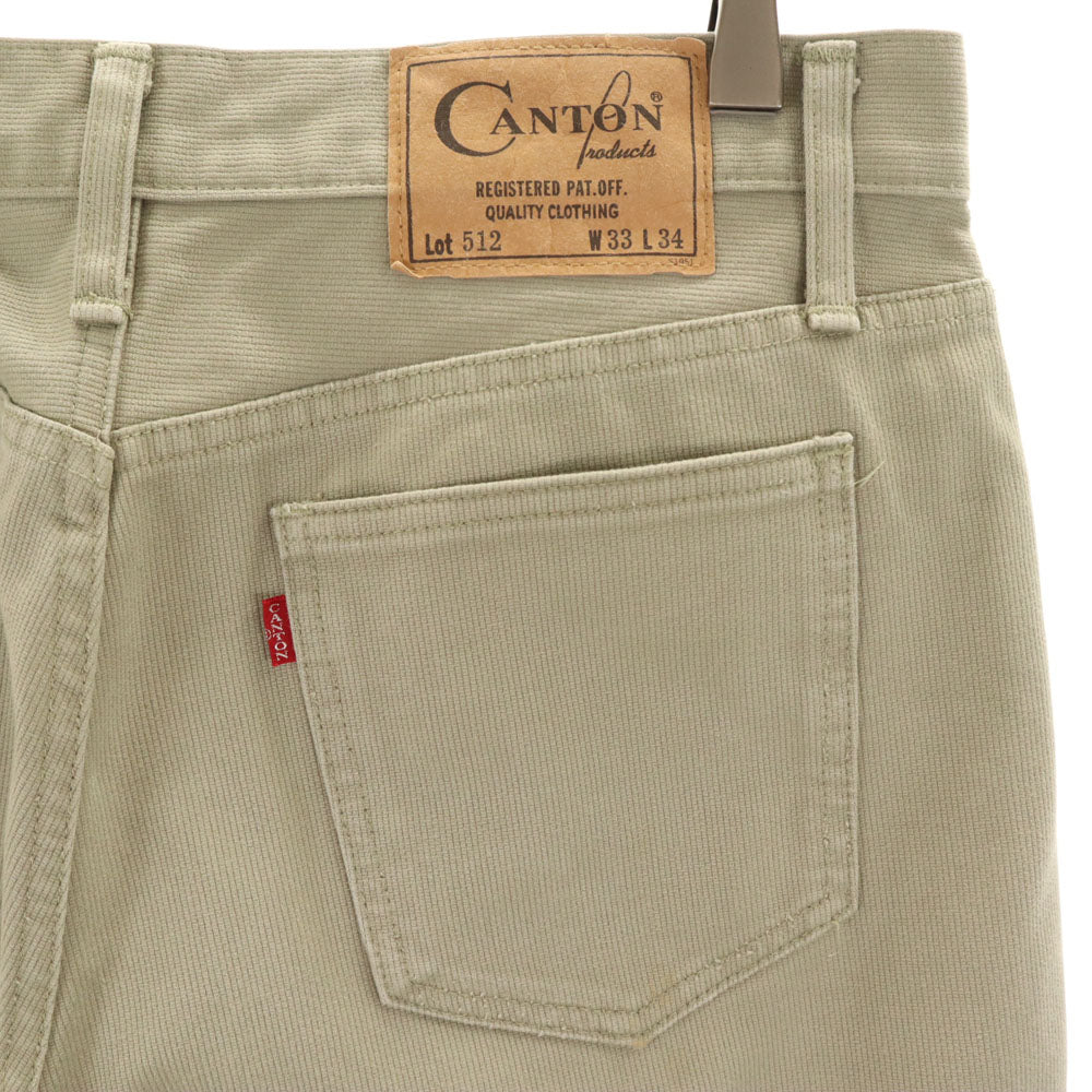 CANTON キャントン 512 日本製 ロングパンツ W33 グレージュ 5ポケット メンズ