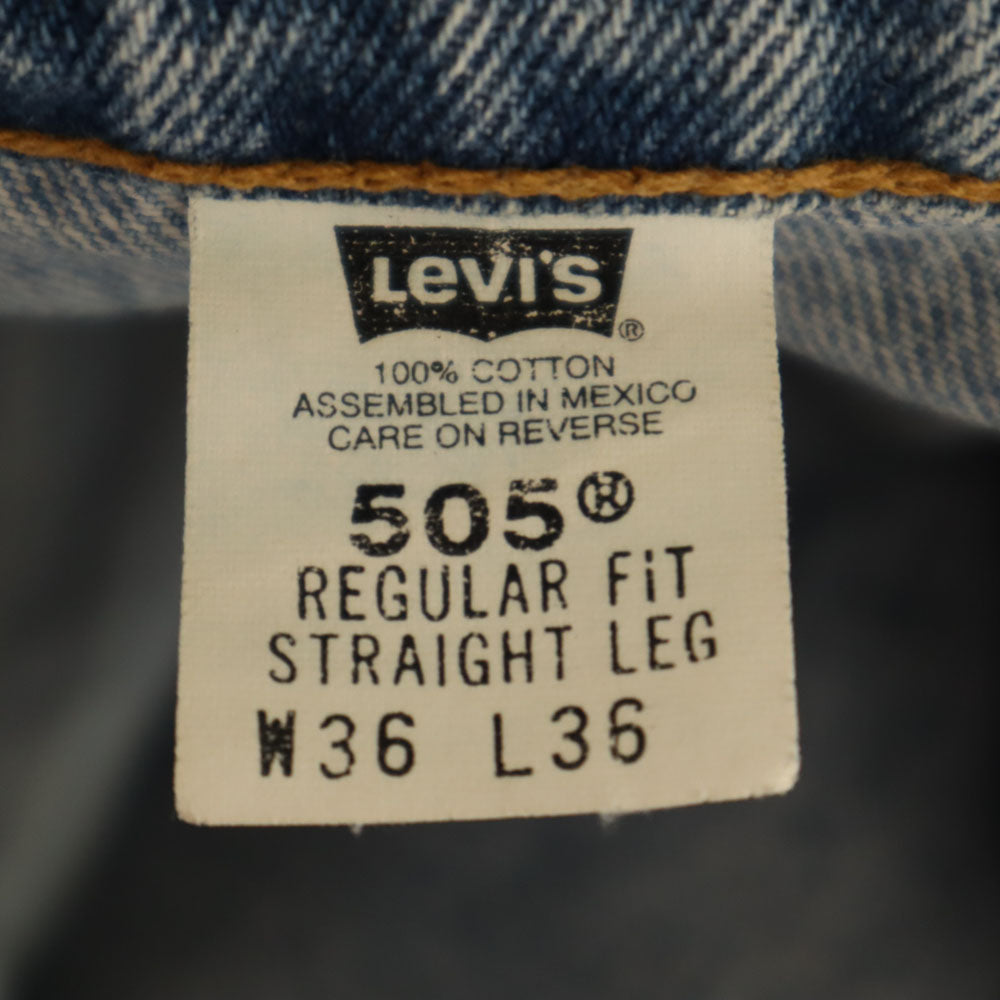 Levi's リーバイス 90s 1998年 505 オールド ストレートデニムパンツ W36 ウォッシュブルー ジーンズ ビッグサイズ メンズ