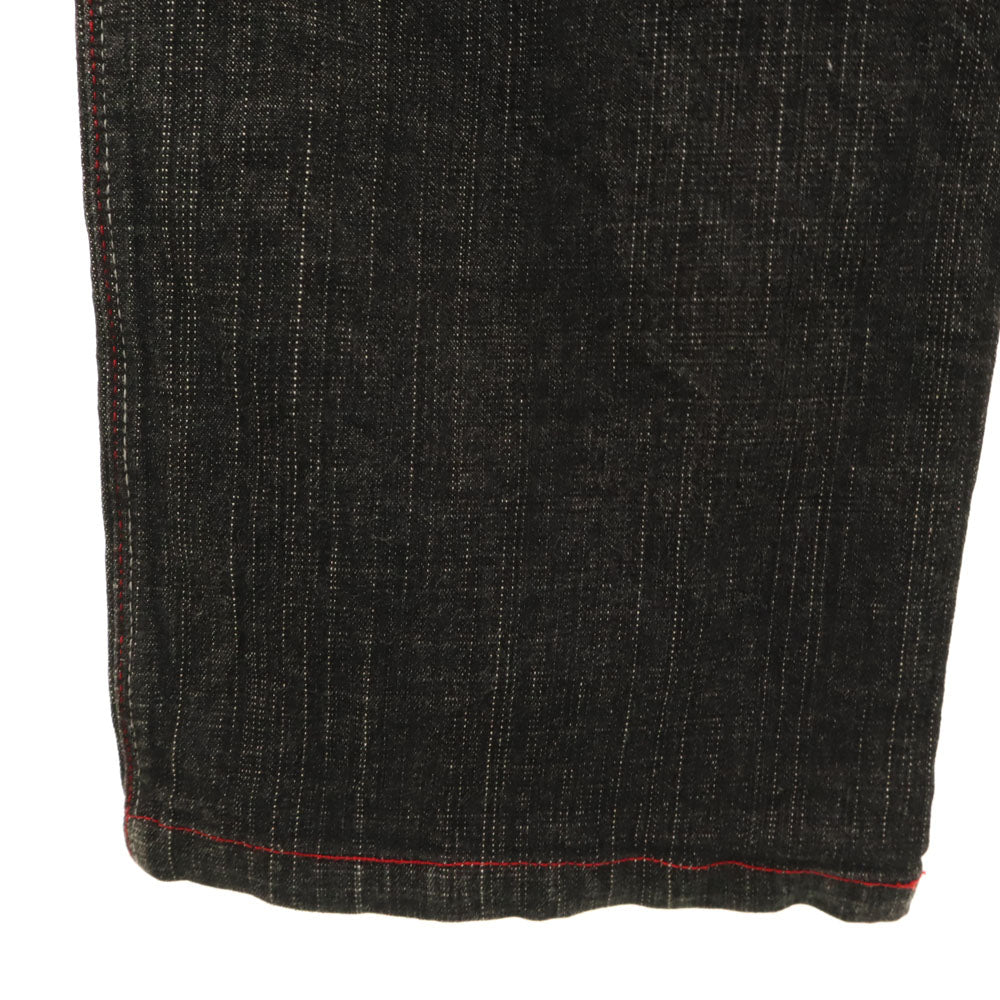 フラチナムフブ ストレートデニムパンツ ブラック ジーンズ メンズ